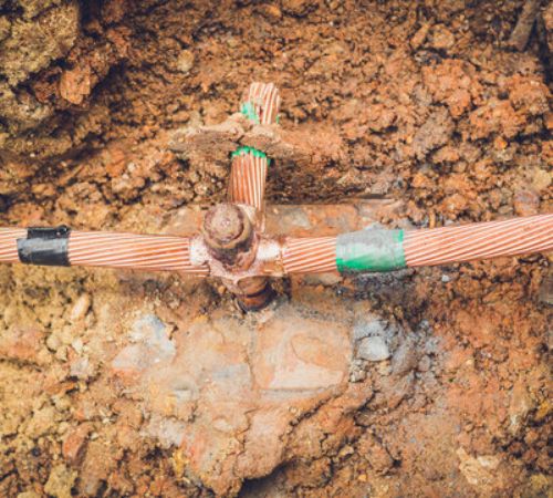 Welding copper ground wire on ground rod
